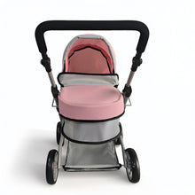 Carregar imagem no visualizador da galeria, Baby Doll Stroller Pram Adjustable Hood Pushchair Lightweight Foldable Buggy Style for Dolls Up to 55cm (22&quot;) Includes Storage Basket Shoulder Bag Gift for Girls Ages 3+

