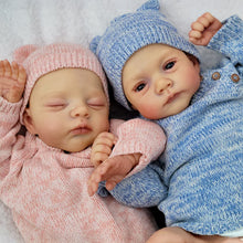 Carica l&#39;immagine nel visualizzatore di Gallery, Pinky Reborn 19&quot; Soft Body Twin Dolls in Gift Box Hand-Painted Reborn Twin Baby Dolls Set
