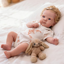 Load image into Gallery viewer, 18 Inch Custom Reborn Baby Doll Bettie with Blonde Hair and Blue Eyes Soft Body with Poseable Arms and Legs Gift Set with Magnetic Pacifier Bottle Diaper and Birth Certificate
