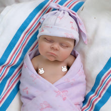 Load image into Gallery viewer, PINKY REBORN Peaches | 12-Inch Solid Silicone Reborn Baby Girl Doll | Ultra-Realistic Sleeping Newborn with Pink Swaddle Blanket | Premium Collector's Doll
