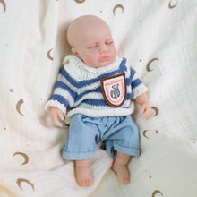 Load image into Gallery viewer, Pinky Reborn 8 Inch Mini Reborn Baby Dolls Full Silicone Baby Girl Tiny Silicone Baby Dolls Mini Realistic Newborn Baby Doll with Clothes Set &amp; Feeding Accessories (Loulou Eyes Closed)
