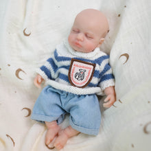 Load image into Gallery viewer, Pinky Reborn 8 Inch Mini Reborn Baby Dolls Full Silicone Baby Girl Tiny Silicone Baby Dolls Mini Realistic Newborn Baby Doll with Clothes Set &amp; Feeding Accessories (Loulou Eyes Closed)

