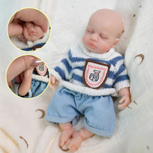 Load image into Gallery viewer, Pinky Reborn 8 Inch Mini Reborn Baby Dolls Full Silicone Baby Girl Tiny Silicone Baby Dolls Mini Realistic Newborn Baby Doll with Clothes Set &amp; Feeding Accessories (Loulou Eyes Closed)
