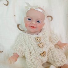 Load image into Gallery viewer, 8 inch Mouth Can Open Super Soft Solid Platinum silicone Flexible Elastic Mini Handy Baby Reborn Charlie Girl Doll
