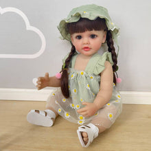 Carica l&#39;immagine nel visualizzatore di Gallery, 22 Inch Adorable Newborn Baby Doll Lovely Reborn Girl Silicone Doll Full Body Gift for kids

