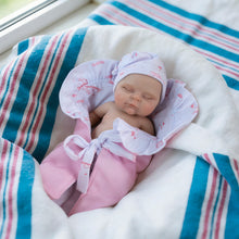 Load image into Gallery viewer, PINKY REBORN Peaches | 12-Inch Solid Silicone Reborn Baby Girl Doll | Ultra-Realistic Sleeping Newborn with Pink Swaddle Blanket | Premium Collector's Doll
