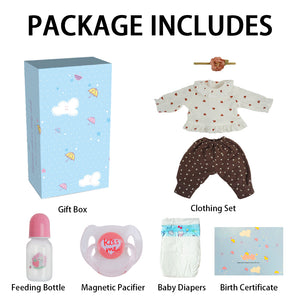 48cm Realistic Reborn Baby Girl "Meadow" - Cloth Body with Realistic Silicone Head, Arms & Legs, Hand-Painted Hair, Blue Eyes, Includes Outfit & Gift Box