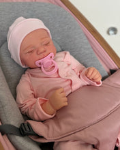 Load image into Gallery viewer, PINKY REBORN Pascale 19-Inch Reborn Baby Doll | Hand-Painted Head, Closed Eyes | Choose Soft Body or Full Vinyl Girl | Pink Footed Sleeper &amp; Bonnet Gift Set
