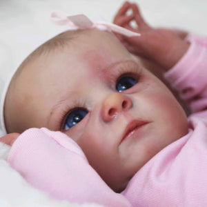 Real Life Reborn Babypuppen Mädchen, realistische und lebensechte Neugeborenen-Babypuppen, Frühchengröße, 16 Zoll, handgefertigt, Silikon, weiches Vinyl, Real Life Reborn Kleinkindspielzeug, Geschenk für die Sammlung