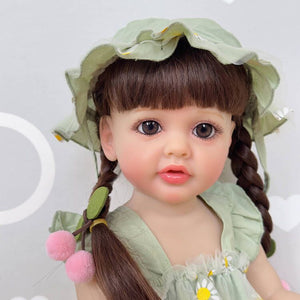 22 Inch Adorable Newborn Baby Doll Lovely Reborn Girl Silicone Doll Full Body Gift for kids
