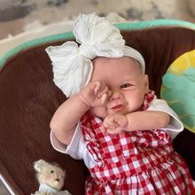 Carregar imagem no visualizador da galeria, 19inch Reborn Baby Girl Vivienne - Christmas Gift with Red Grid Apron | Choose Cuddly Plush or Vinyl Body for Kids
