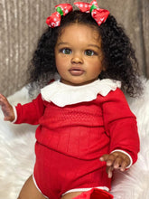 Load image into Gallery viewer, Christmas Gifts 26 inch Africa-American Lovely Lifelike Reborn Baby Dolls Toddler Babydolls Girl Toys Soft Cloth Body Adorable Realistic Newborn Baby Doll Gift
