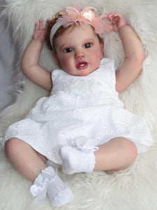 24 inch Lovely Lifelike Reborn Baby Dolls Realistic Adorable Toddler Lottie Reborn Baby Doll Girl