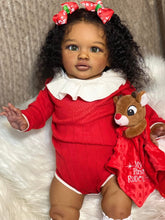 Load image into Gallery viewer, Christmas Gifts 26 inch Africa-American Lovely Lifelike Reborn Baby Dolls Toddler Babydolls Girl Toys Soft Cloth Body Adorable Realistic Newborn Baby Doll Gift
