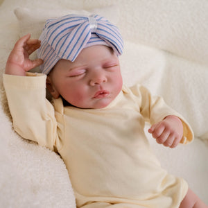 Pinky Reborn Cloth Soft Body Reborn Baby Dolls Romy 19 inch Lifelike Sleeping Closed Eyes Hand-drawn hair Fake Doll Prop Children's Toy