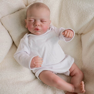 Pinky Reborn Cloth Soft Body Reborn Baby Dolls Romy 19 inch Lifelike Sleeping Closed Eyes Hand-drawn hair Fake Doll Prop Children's Toy