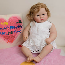 Load image into Gallery viewer, 24&quot; Realistic Reborn Baby Doll Charlotte - Cloth Body with Rooted Brown Hair &amp; Hand-Painted Features
