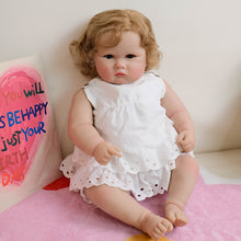 Load image into Gallery viewer, 24&quot; Realistic Reborn Baby Doll Charlotte - Cloth Body with Rooted Brown Hair &amp; Hand-Painted Features
