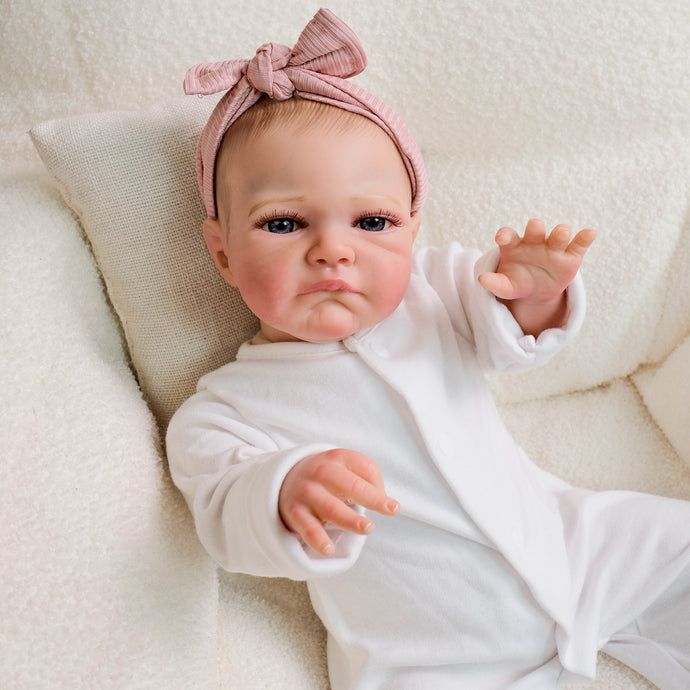 20 Inch Cloth Body Blue Eyes Advanced Painting Reborn Baby Dolls Awake Eyes August Holiday doll package Kit