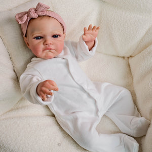 20 Inch Cloth Body Blue Eyes Advanced Painting Reborn Baby Dolls Awake Eyes August Holiday doll package Kit