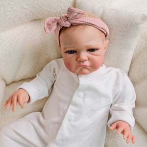 20 Inch Cloth Body Blue Eyes Advanced Painting Reborn Baby Dolls Awake Eyes August Holiday doll package Kit