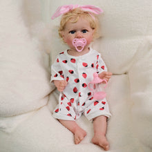 Load image into Gallery viewer, 22 inch reborn babydolls full vinyl body realistic life size dolls rooted blond hair, blue eyes
