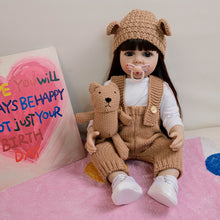Cargar imagen en el visor de la galería, Betty 22 Inch 55CM Lovely Newborn Baby Dolls Girl Adorable Lifelike Reborn Baby Dolls Full Silicone Body Toddler Doll Girl Born Toy with Long Hair for Girls Birthday
