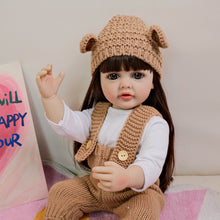 Cargar imagen en el visor de la galería, Betty 22 Inch 55CM Lovely Newborn Baby Dolls Girl Adorable Lifelike Reborn Baby Dolls Full Silicone Body Toddler Doll Girl Born Toy with Long Hair for Girls Birthday
