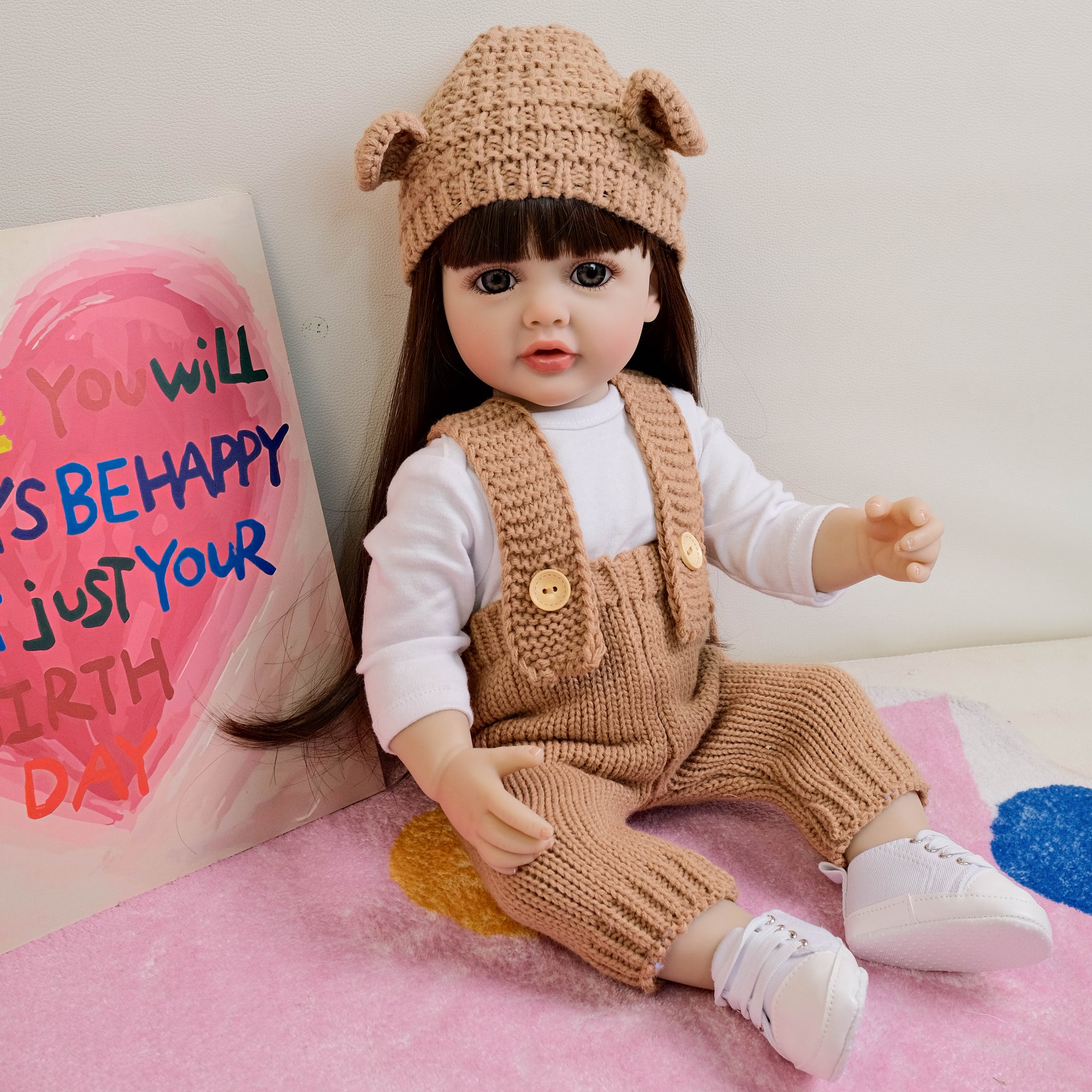 55CM Full Body Vinyl 22 Inch Reborn Doll Girl Toddler Dolls Handmade Gift Toy