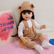 Cargar imagen en el visor de la galería, Betty 22 Inch 55CM Lovely Newborn Baby Dolls Girl Adorable Lifelike Reborn Baby Dolls Full Silicone Body Toddler Doll Girl Born Toy with Long Hair for Girls Birthday
