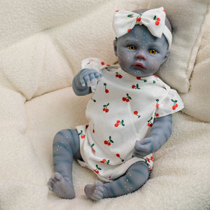Meadow Avatar 19inch Fantasy Reborn Baby Doll Cloth Body Collections  Hand-Painted Blue Skin Yellow Eyes Gifts For Age 3+