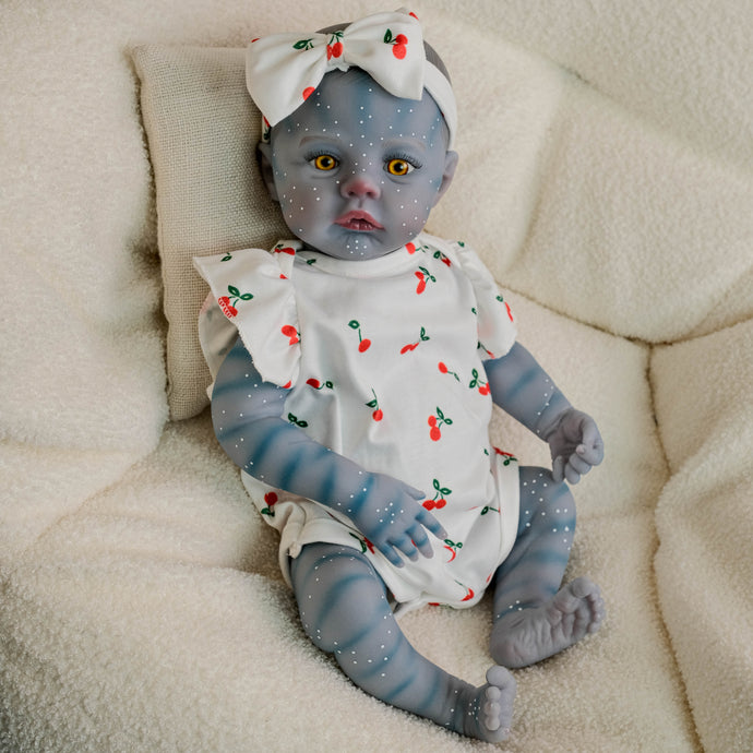 Meadow Avatar 19inch Fantasy Reborn Baby Doll Cloth Body Collections  Hand-Painted Blue Skin Yellow Eyes Gifts For Age 3+
