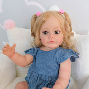 22 Inch Lifelike Reborn Toddler Realistic Newborn Baby Doll Girl Full Silicone Body Adorable Reborn Baby Dolls Birthday Gift for Kids