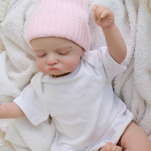 20 Inch Pinky Reborn Baby Girl Dolls Rosalie - Dark Skin Tone Cloth Body Implanted Curly Hair Full Arms & Legs