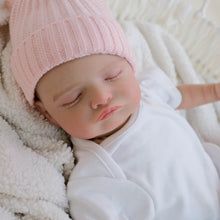 Load image into Gallery viewer, 20 Inch Pinky Reborn Baby Girl Dolls Rosalie - Dark Skin Tone Cloth Body Implanted Curly Hair Full Arms &amp; Legs

