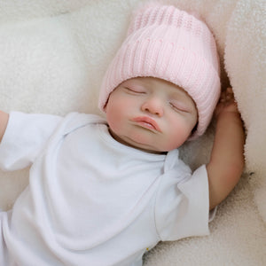 20 Inch Pinky Reborn Baby Girl Dolls Rosalie - Dark Skin Tone Cloth Body Implanted Curly Hair Full Arms & Legs
