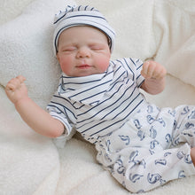Load image into Gallery viewer, Pascale 48cm 18&quot; Hybrid Cloth Body Doll  Multi-Color Stripe Hat Set, Vinyl Limbs  Unisex Art Doll for All Ages

