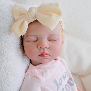 19" Enchanted Reborn Baby Doll Luna - Hand-Painted Head, High-Saturation Fantasy Skin, Pink Letter Print Romper & Headband