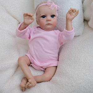 Real Life Reborn Babypuppen Mädchen, realistische und lebensechte Neugeborenen-Babypuppen, Frühchengröße, 16 Zoll, handgefertigt, Silikon, weiches Vinyl, Real Life Reborn Kleinkindspielzeug, Geschenk für die Sammlung