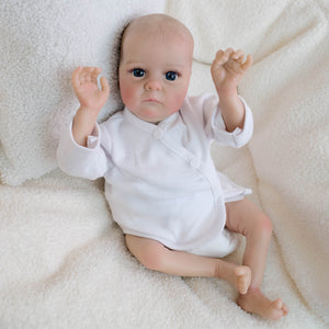Real Life Reborn Babypuppen Mädchen, realistische und lebensechte Neugeborenen-Babypuppen, Frühchengröße, 16 Zoll, handgefertigt, Silikon, weiches Vinyl, Real Life Reborn Kleinkindspielzeug, Geschenk für die Sammlung