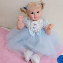 Load image into Gallery viewer, Light-Up 20 inch Arianna Fashion Reborn Baby Doll with Blonde Curly Hair, Blue Eyes, White Skin &amp; Cloth Body
