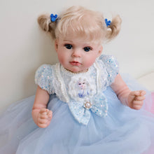Load image into Gallery viewer, Light-Up 20 inch Arianna Fashion Reborn Baby Doll with Blonde Curly Hair, Blue Eyes, White Skin &amp; Cloth Body
