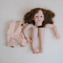 Load image into Gallery viewer, Hand-Rooted Curly Hair Reborn Doll Kit with Cloth Body | Realistic Vinyl Toddler DIY Assembly Set

