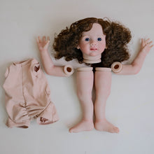 Load image into Gallery viewer, Hand-Rooted Curly Hair Reborn Doll Kit with Cloth Body | Realistic Vinyl Toddler DIY Assembly Set
