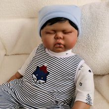 Load image into Gallery viewer, 19 inch African American Reborn Baby Doll Pickle Realistic Black Skin, Rooted Curly Hair, Soft Cloth Body, Fashion Doll for Play Collection
