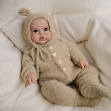 Load image into Gallery viewer, Pickle Twins  19&quot; Reborn Doll Brothers Set  One Awake in Bear Hoodie, One Sleeping in Lamb Onesie  Hand-Painted Collectible Dolls
