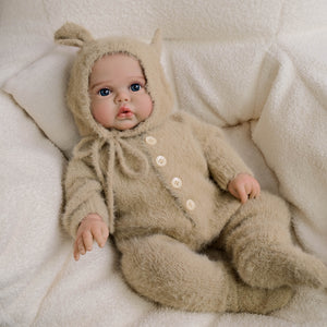 Pickle Twins  19" Reborn Doll Brothers Set  One Awake in Bear Hoodie, One Sleeping in Lamb Onesie  Hand-Painted Collectible Dolls