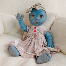 Load image into Gallery viewer, Peeka Avatar 16inch Reborn Baby Doll with Yellow Eyes &amp; Complete Feeding Set | Hand-Painted Head, Soft Body | includes Bottle, Pacifier, Diaper, Birth Certificate
