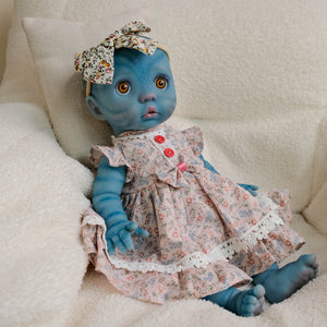 Peeka Avatar 16inch Reborn Baby Doll with Yellow Eyes & Complete Feeding Set | Hand-Painted Head, Soft Body | includes Bottle, Pacifier, Diaper, Birth Certificate