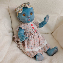 Load image into Gallery viewer, Peeka Avatar 16inch Reborn Baby Doll with Yellow Eyes &amp; Complete Feeding Set | Hand-Painted Head, Soft Body | includes Bottle, Pacifier, Diaper, Birth Certificate
